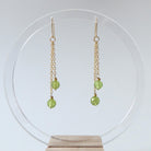 handmade peridot dangle earrings drop cascading