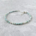 delicate natural Dominican larimar bracelet stacking jewelry meaningful gift