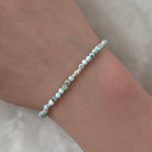 delicate natural Dominican larimar bracelet stacking jewelry meaningful gift