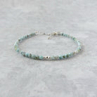 delicate natural Dominican larimar bracelet stacking jewelry meaningful gift