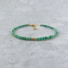 delicate raw emerald bracelet gold filled May birthstone unique meaningful gift handcrafted