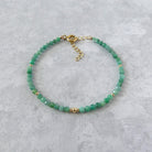 delicate raw emerald bracelet gold filled May birthstone unique meaningful gift handcrafted