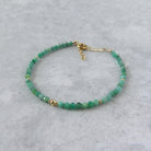 delicate raw emerald bracelet gold filled May birthstone unique meaningful gift handcrafted