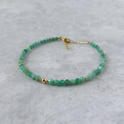 delicate raw emerald bracelet gold filled May birthstone unique meaningful gift handcrafted