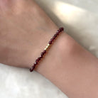 dainty garnet bracelet delicate