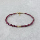 dainty garnet bracelet delicate