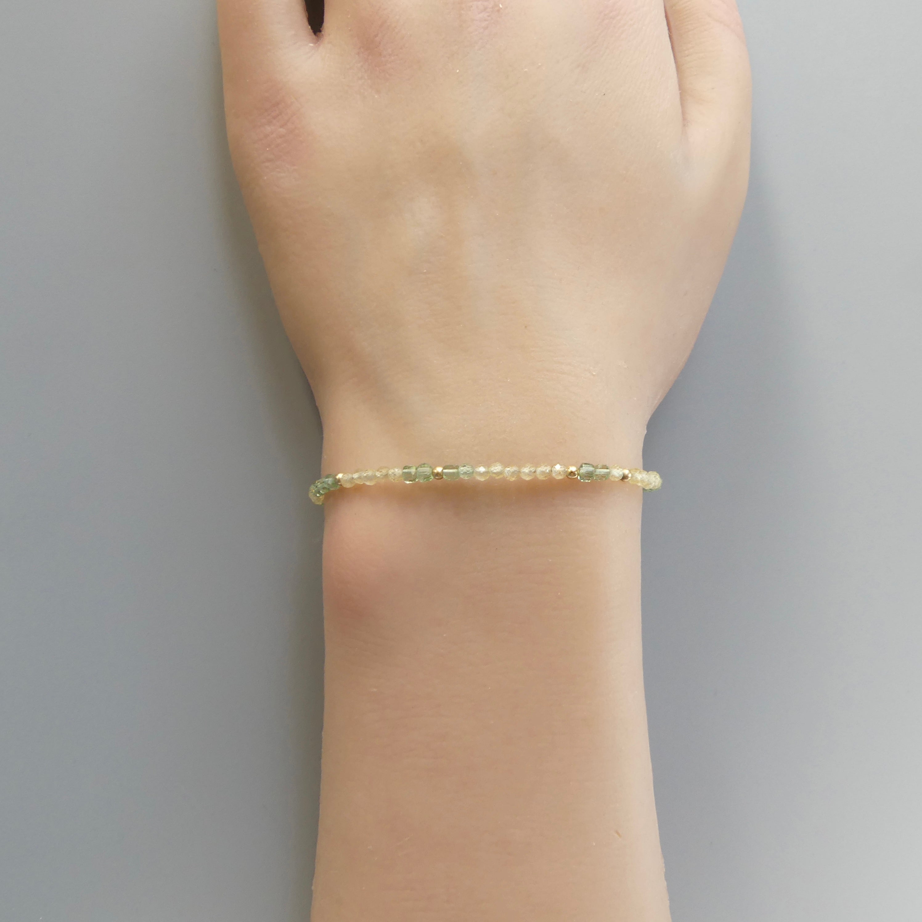 Tiny Apatite Bracelet Dainty Yellow Green Gemstone Beaded Bracelet Pastel Crystal Jewelry Minimalist Stacking Jewelry Gift Bridesmaid