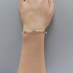 Tiny White Diamond Zircon Bracelet Dainty Green Sapphire Gold Filled Bracelet Minimalist Jewelry Birthstone Gift for Women Mom Bridesmaid