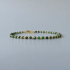 skinny green tourmaline beaded bracelet