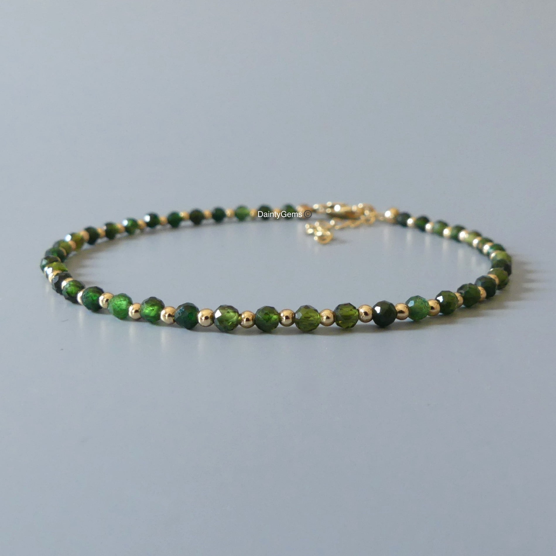 green tourmaline skinny bracelet