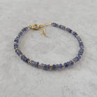 Iolite dainty bracelet, delicate jewelry, September birthstone bracelet gift