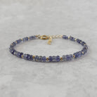 Iolite dainty bracelet, delicate jewelry, September birthstone bracelet gift