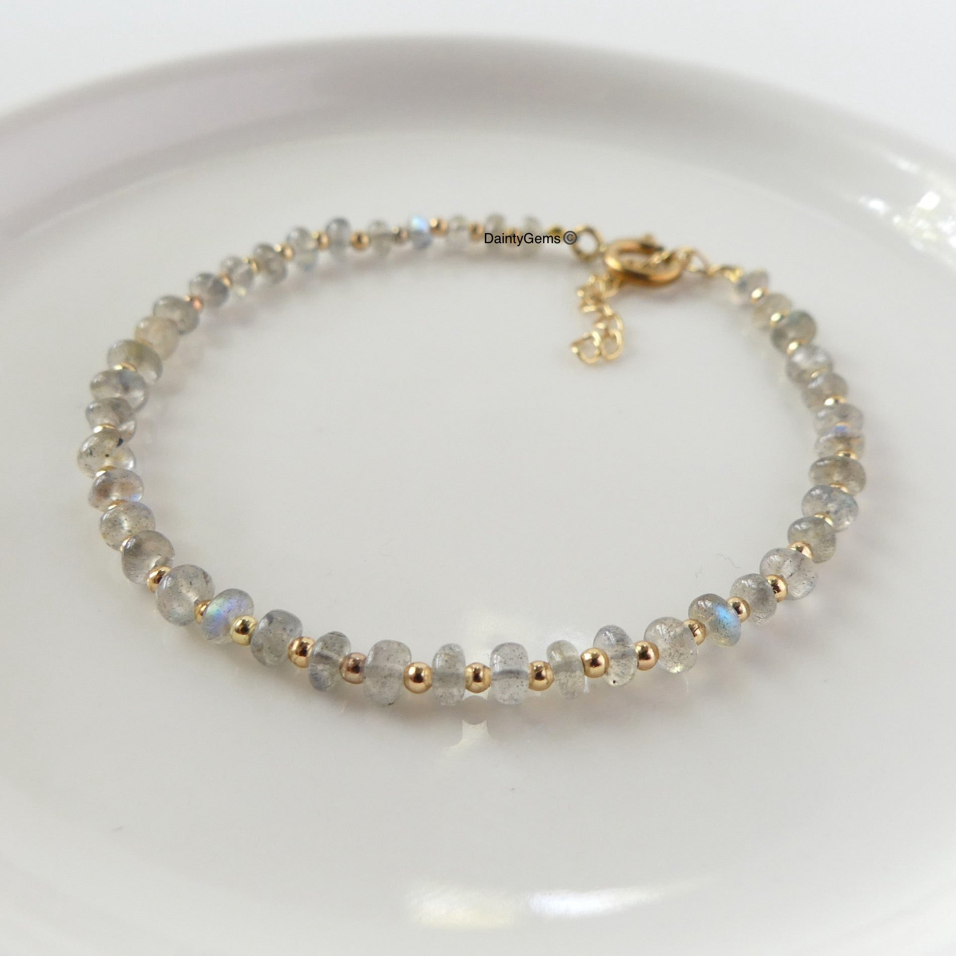 delicate labradorite bracelet