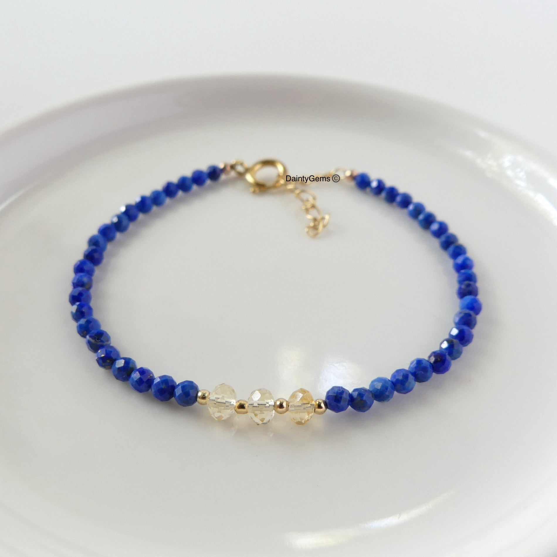 lapis lazuli and citrine bracelet