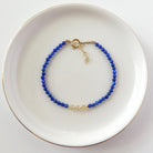 lapis lazuli and citrine beaded bracelet