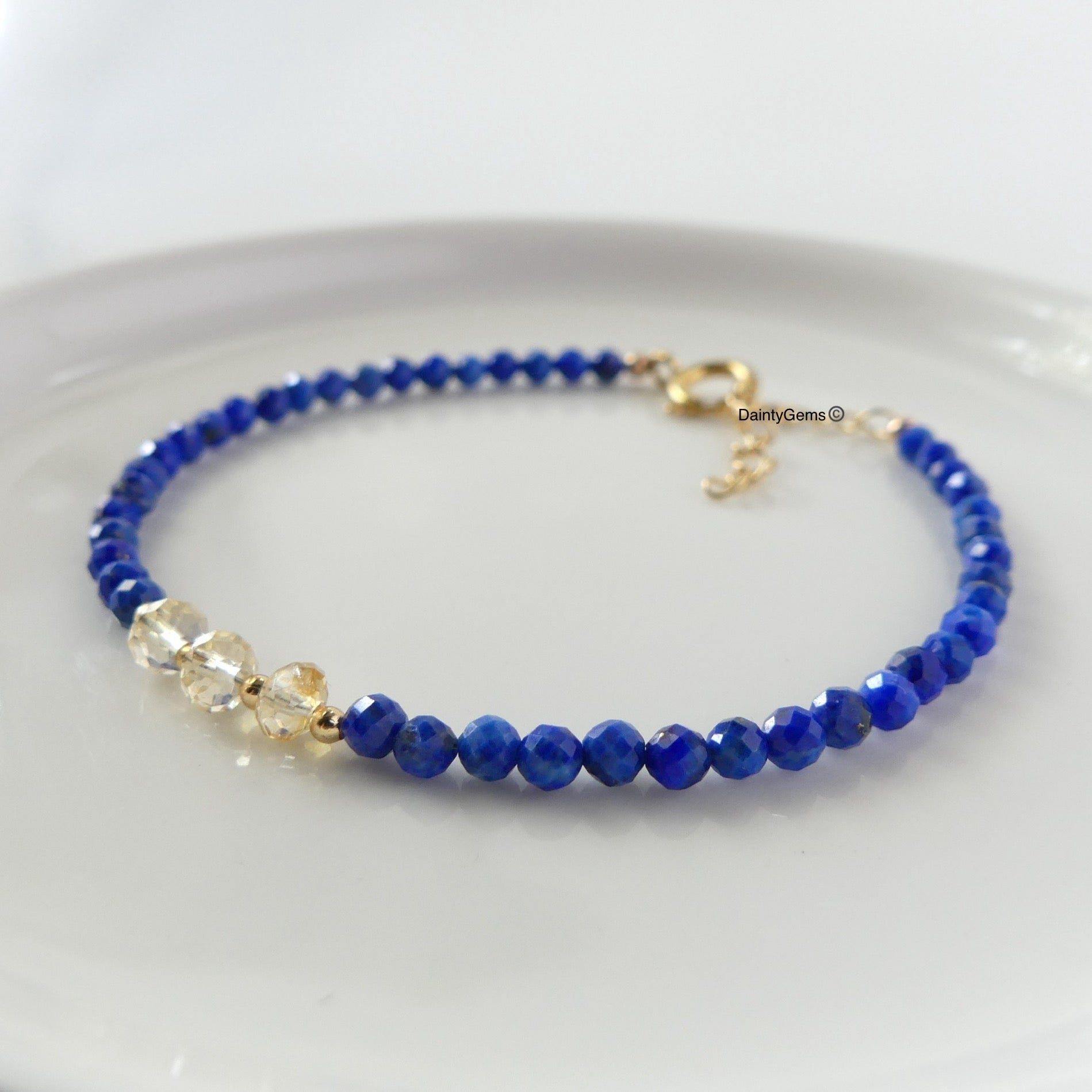 cute lapis and citrine bracelet