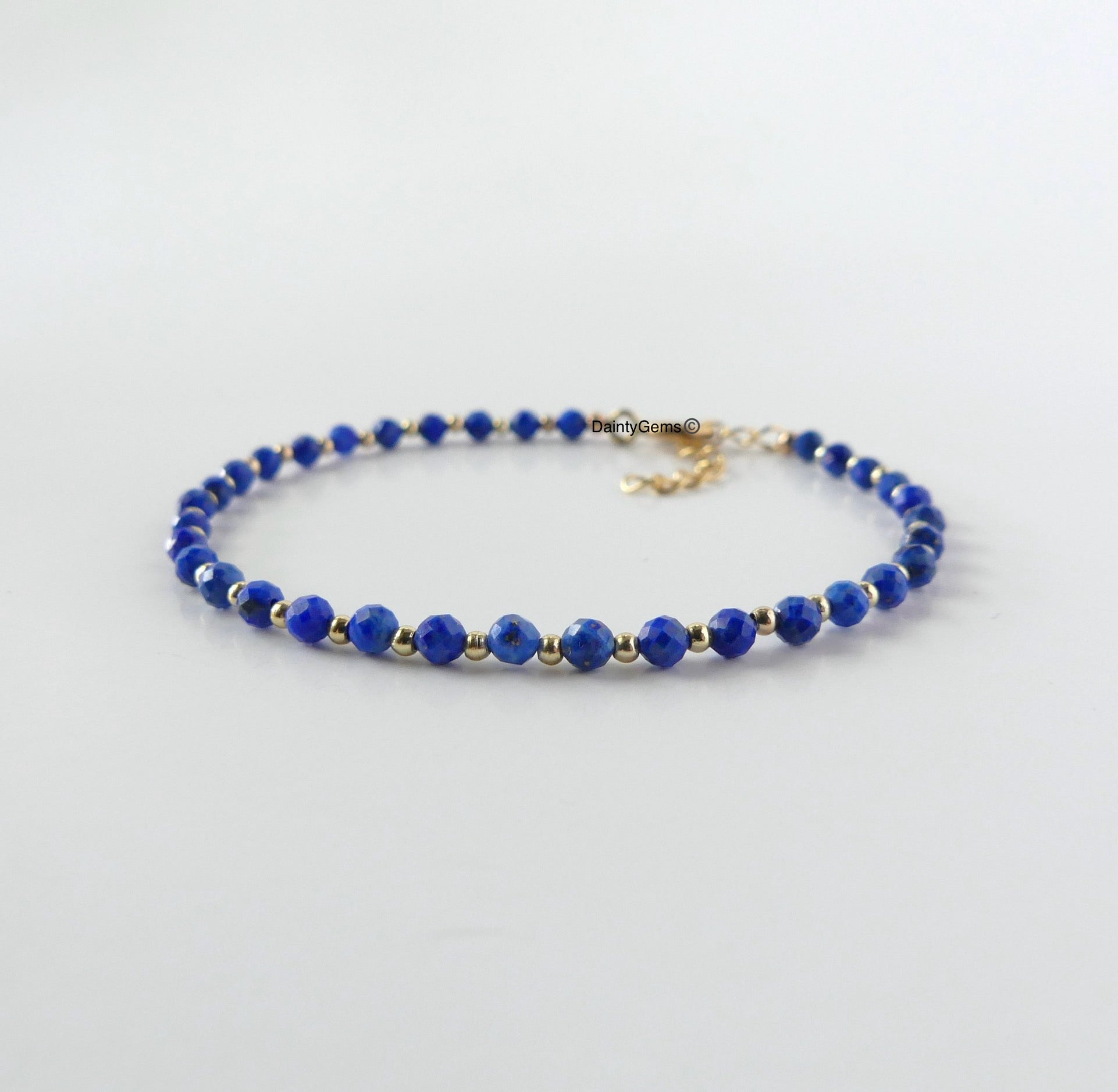 delicate lapis lazuli bracelet