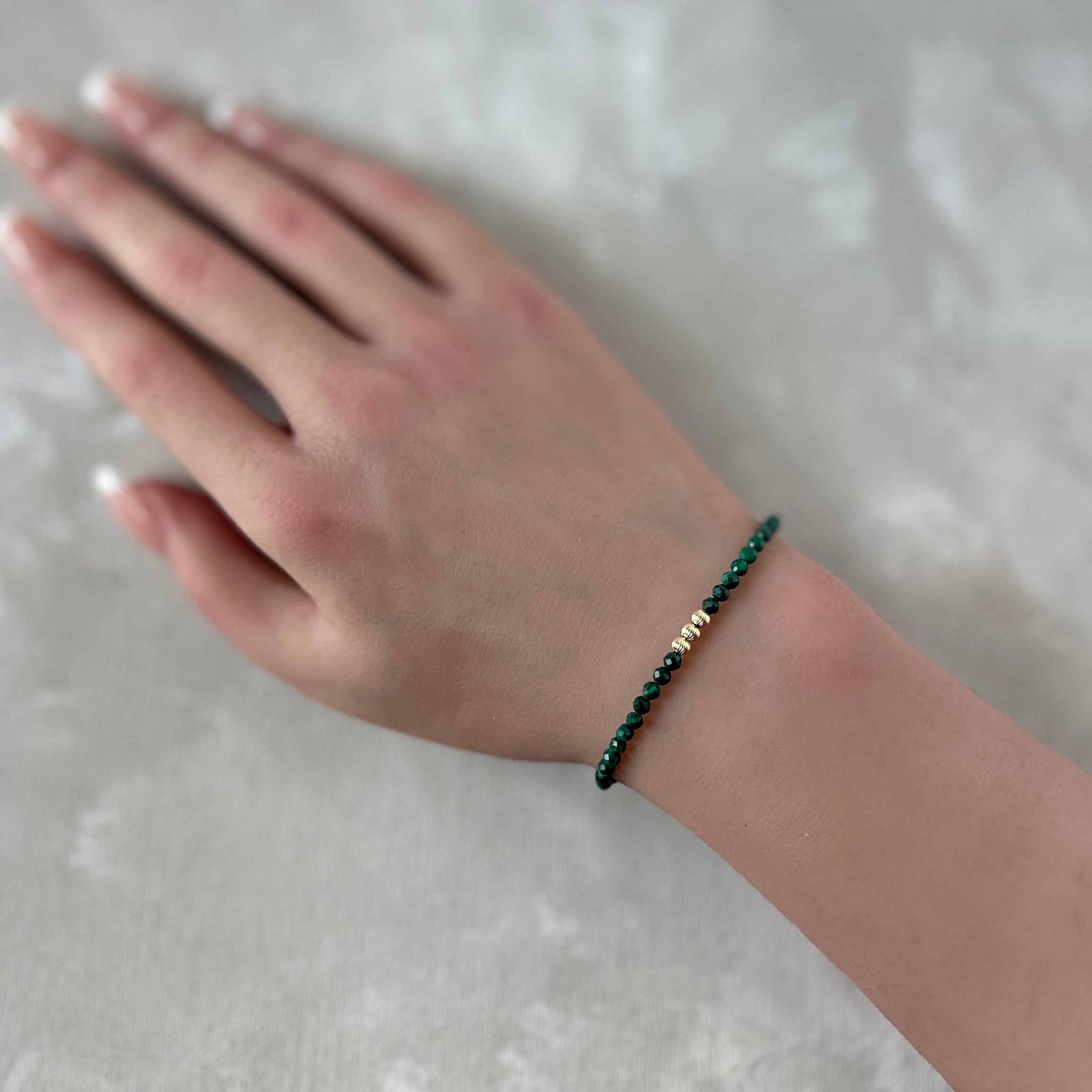 delicate malachite beaded bracelet