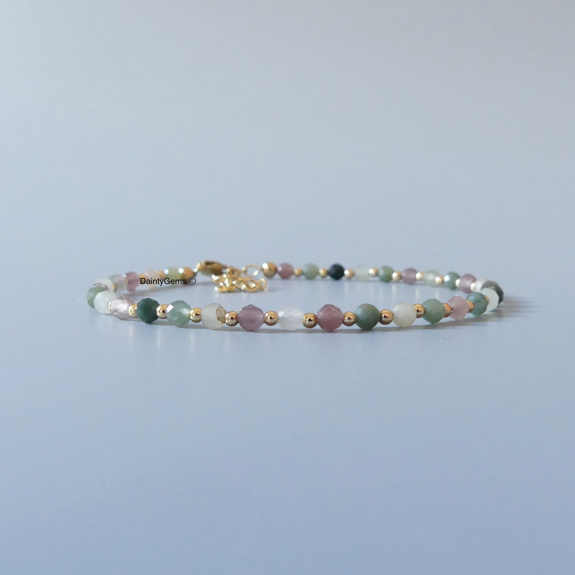 skinny moss agate bracelet