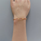 Tiny Garnet Bracelet Dainty Yellow Sapphire Bracelet Gold Filled Beaded Crystal Boho Jewelry Minimalist Birthstone Bracelet Gift for Women