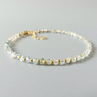 delicate multi color aquamarine bracelet March birthstone jewelry gift