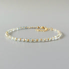 dainty multiple aquamarine beaded bracelet