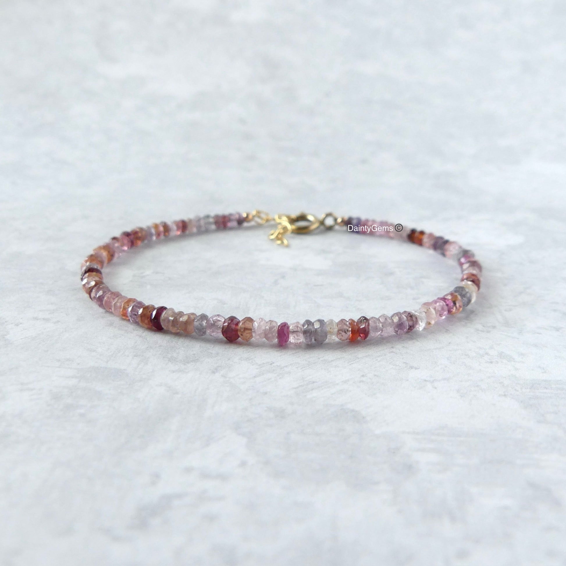 dainty multi spinel bracelet meaningful jewelry gift unique handcrafted