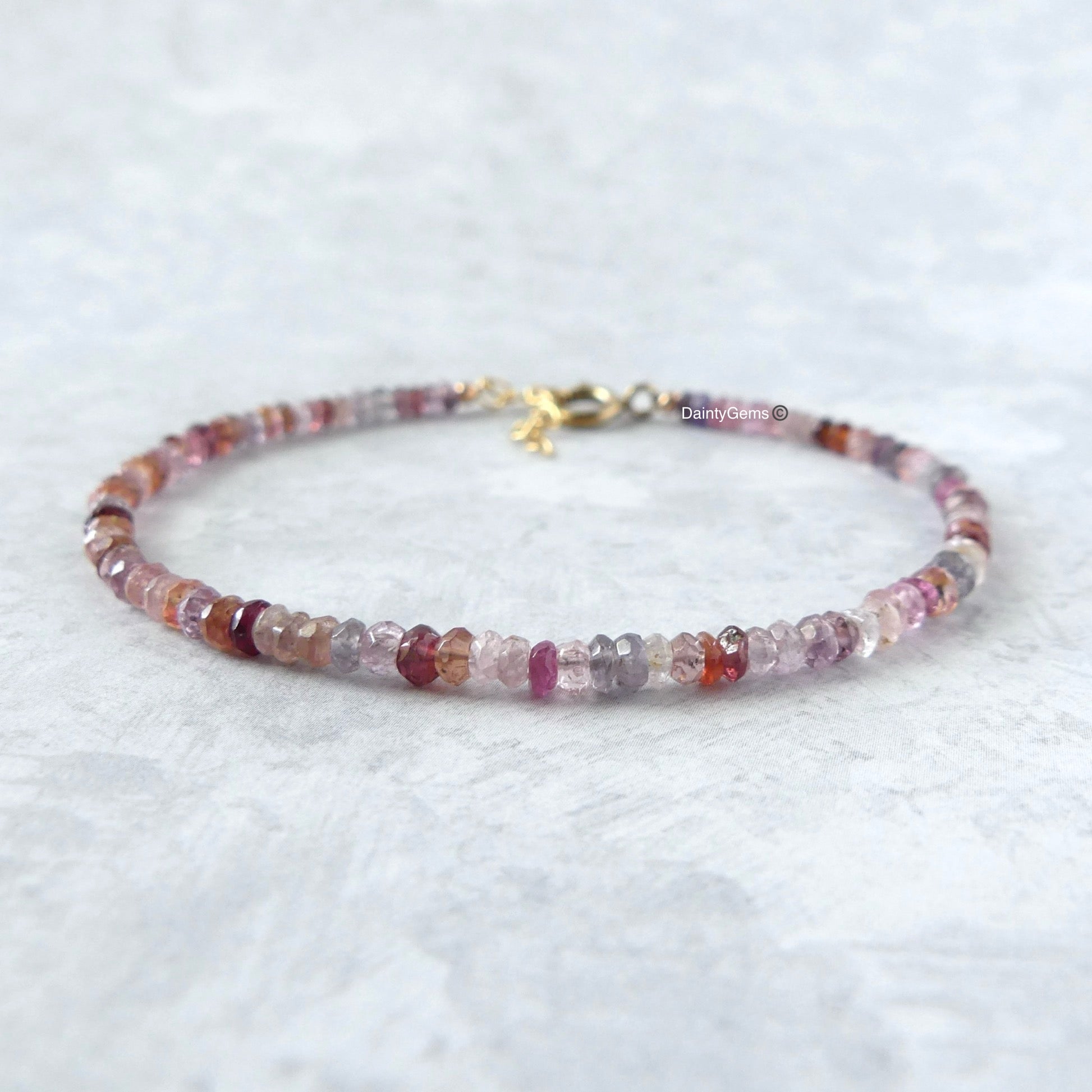 dainty multi spinel bracelet meaningful jewelry gift unique handcrafted