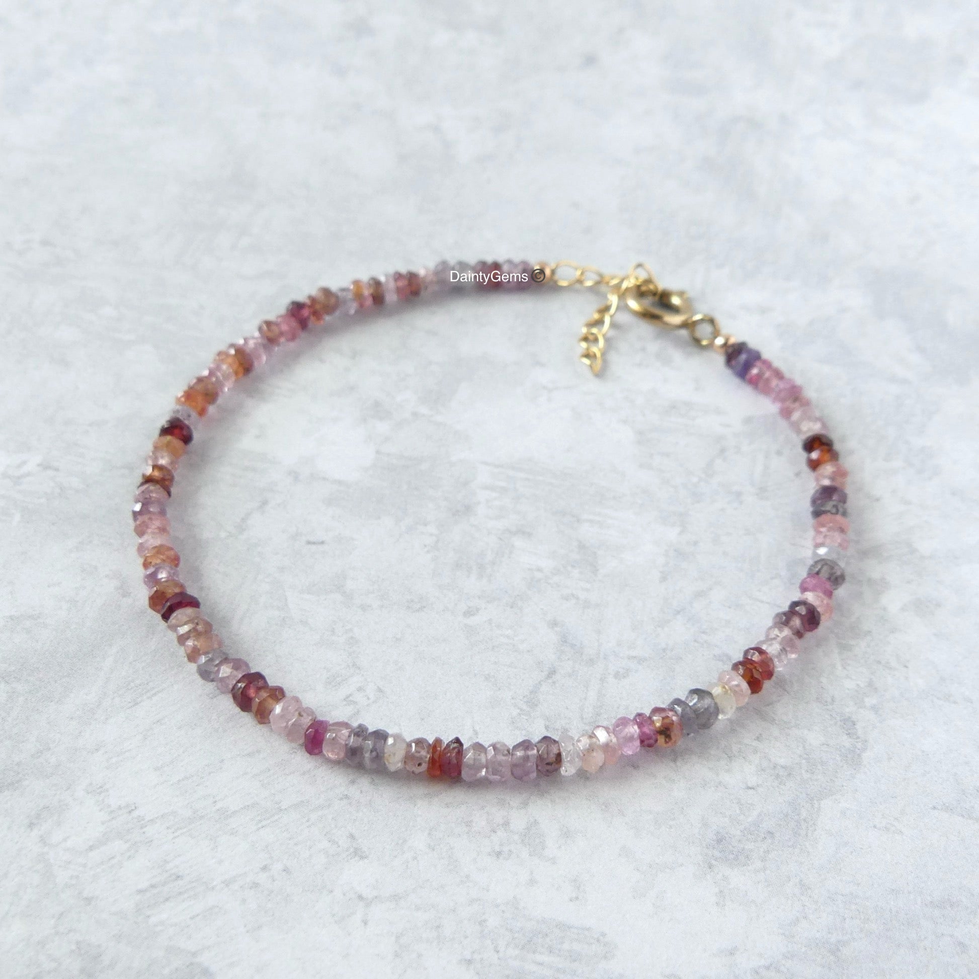 dainty multi spinel bracelet meaningful jewelry gift unique handcrafted