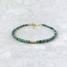 dainty raw emerald bracelet May birthstone meaningful jewelry gift unique handcrafted