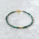 dainty raw emerald bracelet May birthstone meaningful jewelry gift unique handcrafted