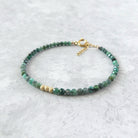 dainty raw emerald bracelet May birthstone meaningful jewelry gift unique handcrafted