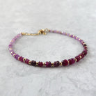 dainty ombre ruby bracelet July birthstone jewelry unique gift meaningful handmade