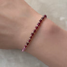 dainty ombre ruby bracelet July birthstone jewelry unique gift meaningful handmade