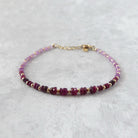 dainty ombre ruby bracelet July birthstone jewelry unique gift meaningful handmade