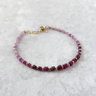 dainty ombre ruby bracelet July birthstone jewelry unique gift meaningful handmade