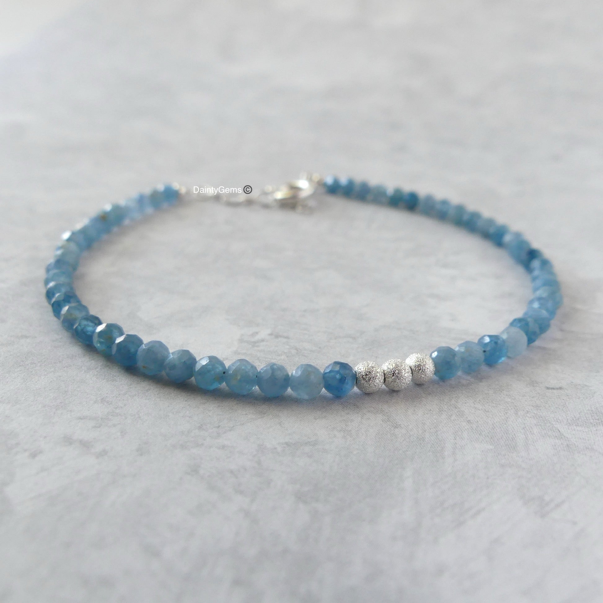 dainty paraiba kyanite beaded bracelet meaningful jewelry gift