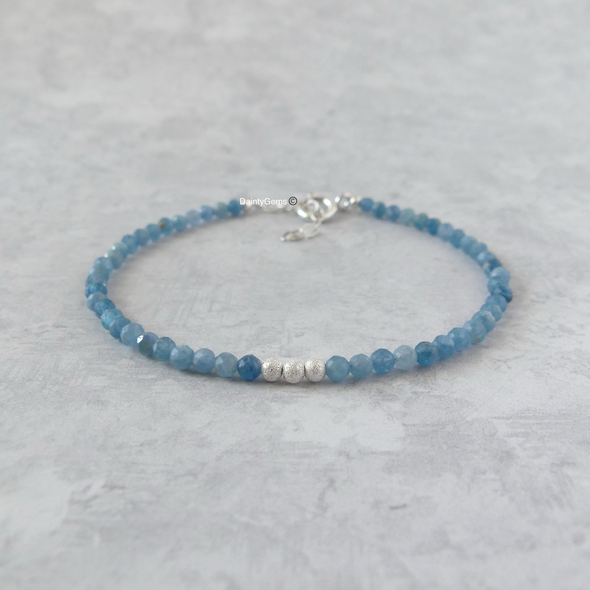 dainty paraiba kyanite beaded bracelet meaningful jewelry gift