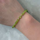 delicate peridot beaded bracelet with peridot gem August birthstone jewelry gift