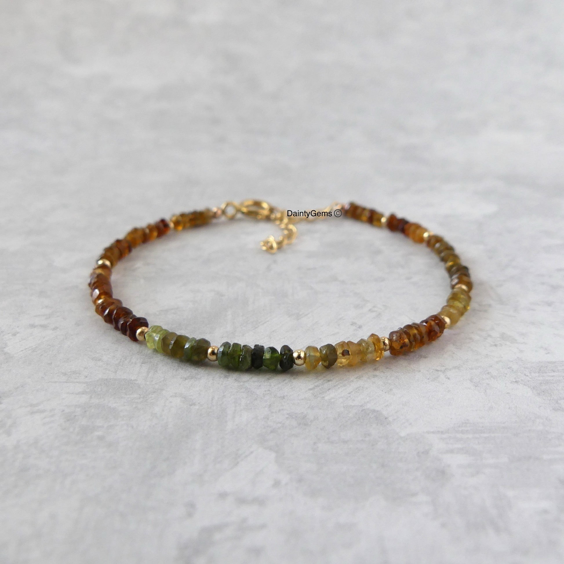 dainty petro tourmaline beaded bracelet October birthstone meaningful jewelry gift