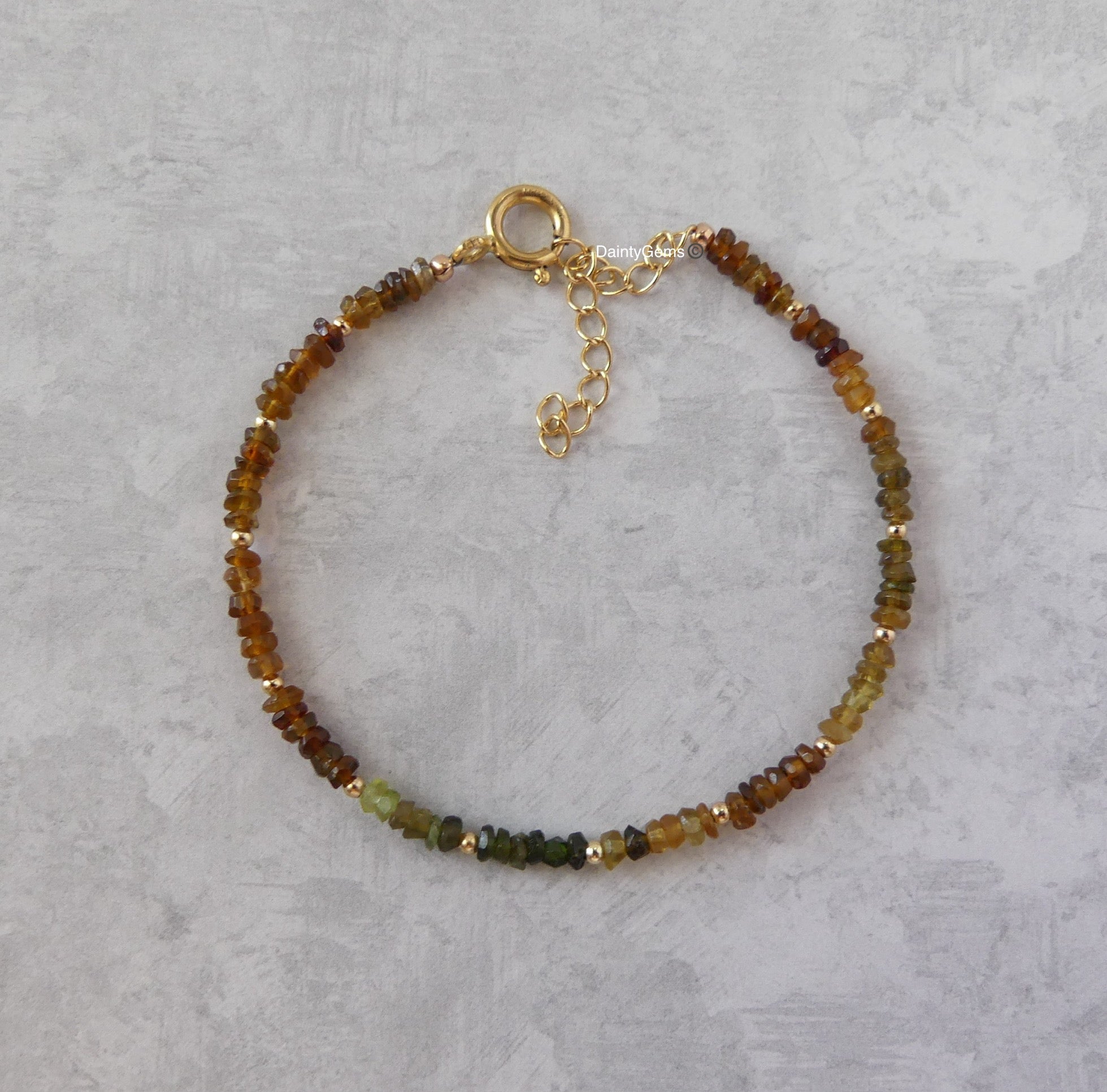 dainty petro tourmaline beaded bracelet October birthstone meaningful jewelry gift