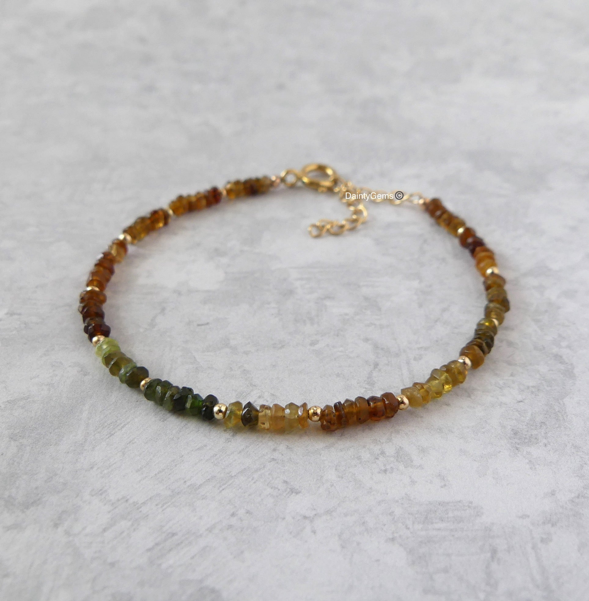 dainty petro tourmaline beaded bracelet October birthstone meaningful jewelry gift