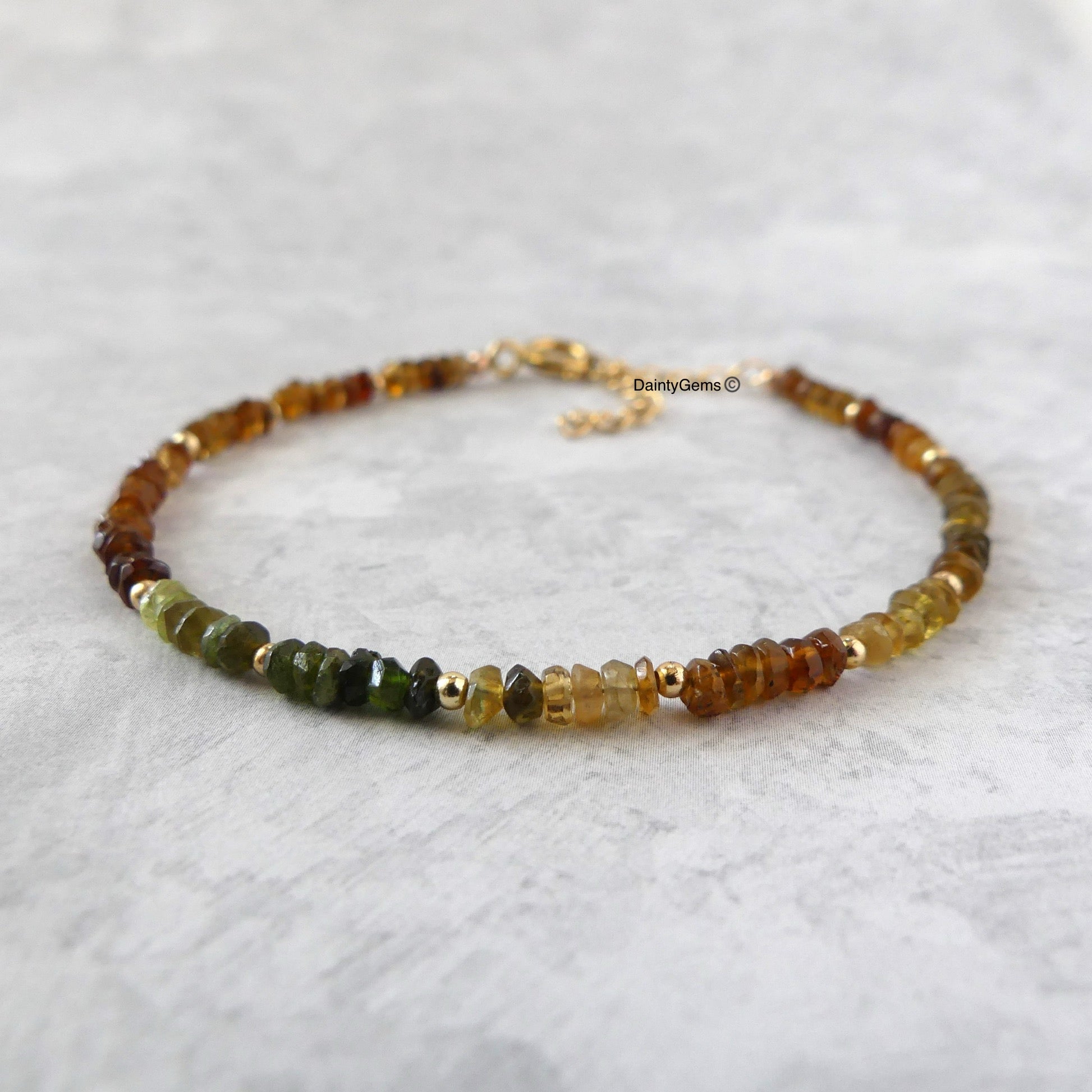 dainty petro tourmaline beaded bracelet October birthstone meaningful jewelry gift