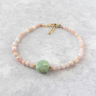 rare Peruvian green and pink opal bracelet pastel beaded jewelry meaningful gift October birthstone