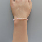 Tiny Rose Quartz Bracelet Dainty Pink Opal Bracelet Pink Beaded Bracelet Gold Filled Minimalist Jewelry Self Care Gift Bridesmaid Mom Wife