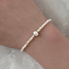 dainty peruvian pink opal and pearl bracelet October birthstone meaningful jewelry gift unique handcrafted