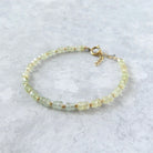 dainty yellow green prehnite bracelet ombre meaningful jewelry gift unique handcrafted