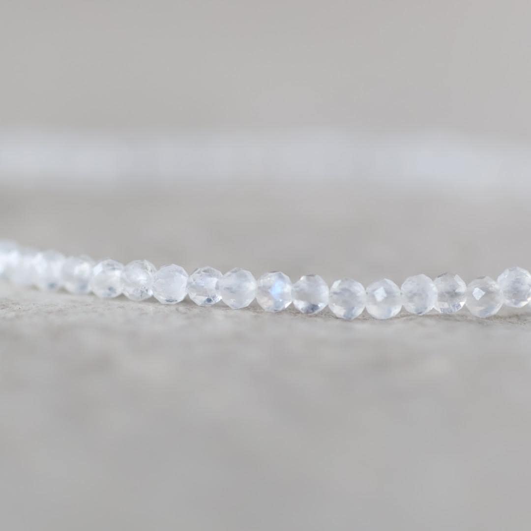 Tiny Alexandrite Bracelet Dainty Moonstone Gemstone Beaded Jewelry Minimalist Stacking Bracelet Skinny June Birthstone Gift Bridesmaid Mom