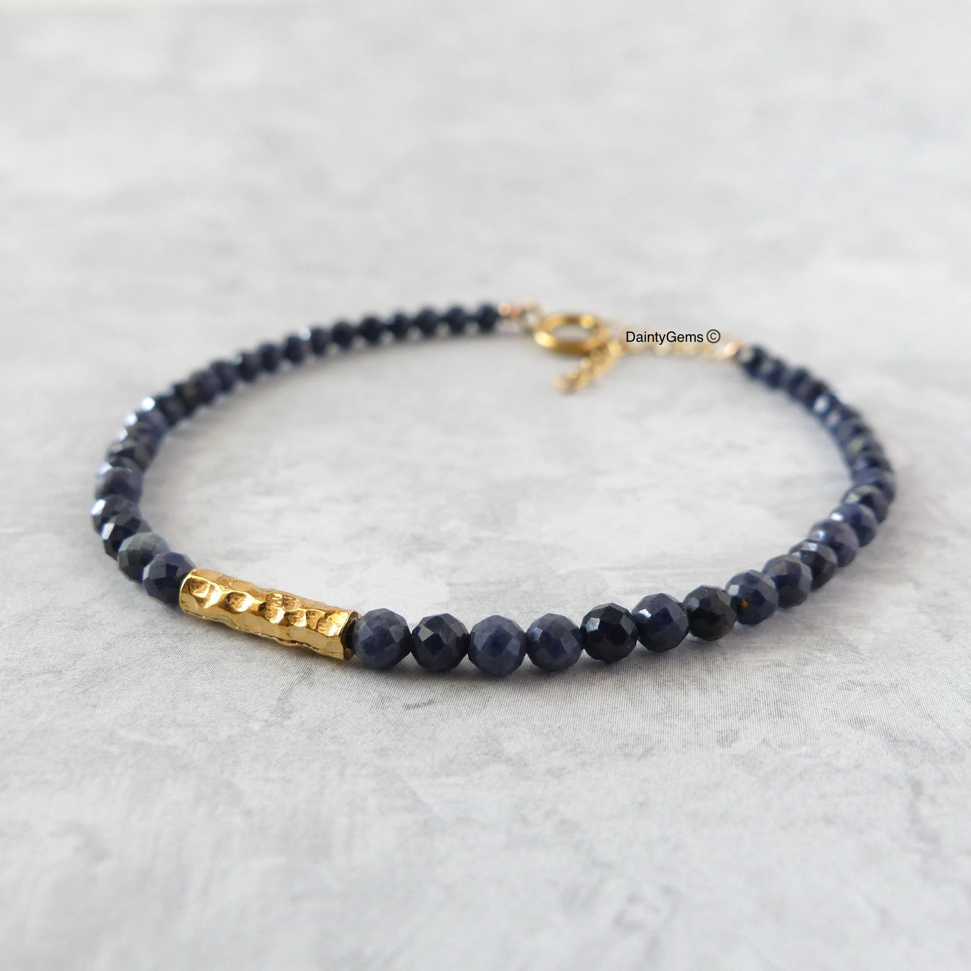 dainty sapphire bracelet September birthstone meaningful jewelry gift