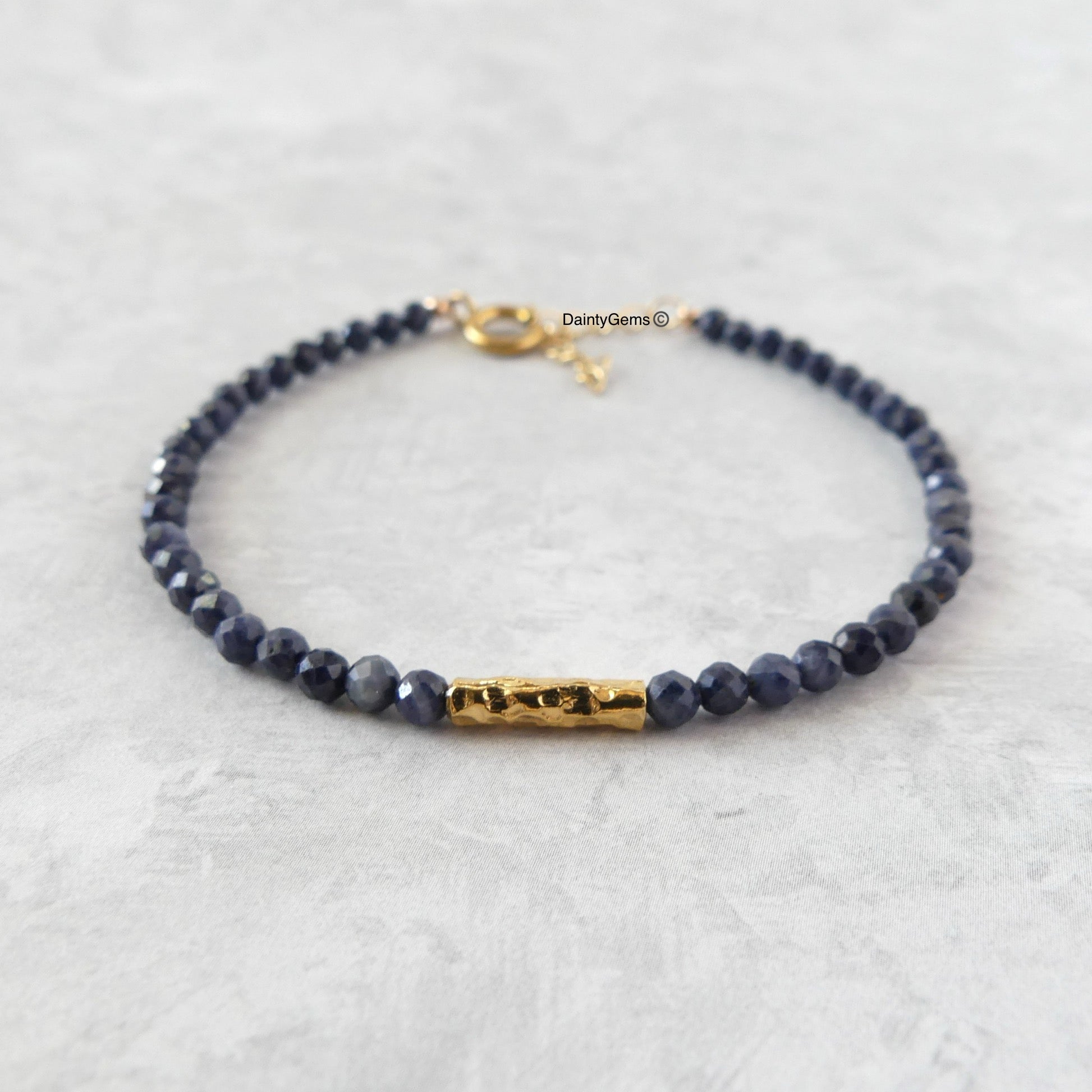 dainty sapphire bracelet September birthstone meaningful jewelry gift